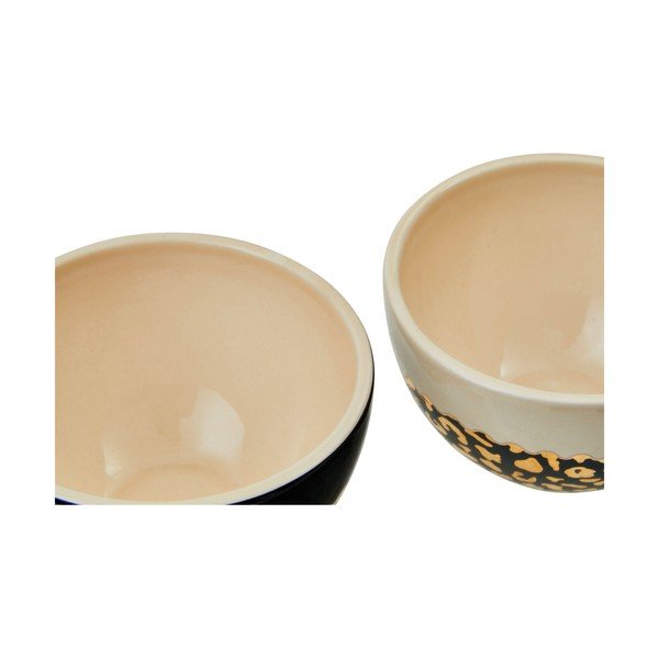Krēmkrāsas/zelta krāsas māla bļodiņas (2 gab.) 180 ml London – Premier Housewares-image-1