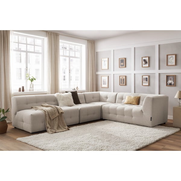 Bēšs stūra dīvāns (labais stūris) Kleber – Bobochic Paris-image-1