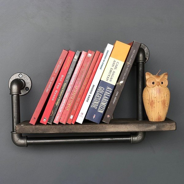 Koka sienas plaukts ar metāla cauruli Boruraf Angela-image-3