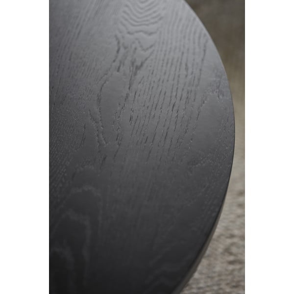 Melns apaļš žurnālgaldiņš ar ozolkoka imitāciju ø 110 cm Boxford – Rowico-image-4