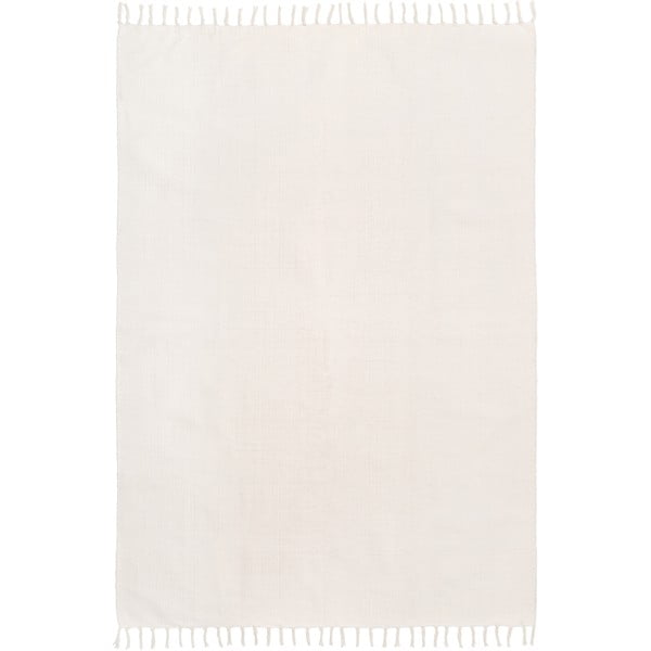 Balts ar rokām austs kokvilnas paklājs Westwing Collection Agneta, 70 x 140 cm
