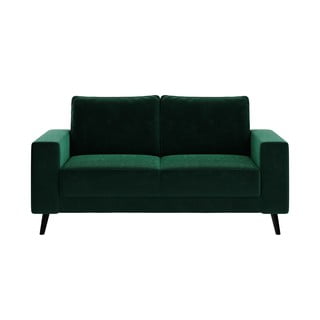 Tumši zaļš samta divvietīgs dīvāns Ghado Fynn, 168 cm