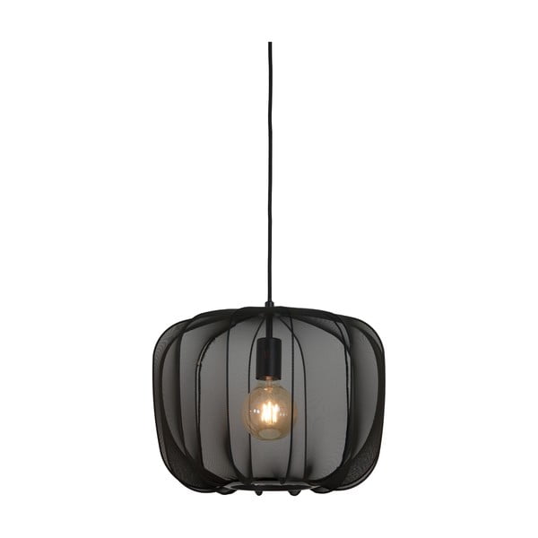 Melna piekaramā lampa ar auduma abažūru ø 40 cm Plumeria – Light & Living-image-2