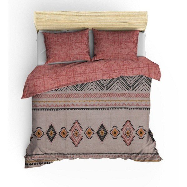 Ķieģeļu sarkana/brūna divguļamā gultas veļa no ranforce kokvilnas 240x220 cm Felix – Mijolnir-image-3