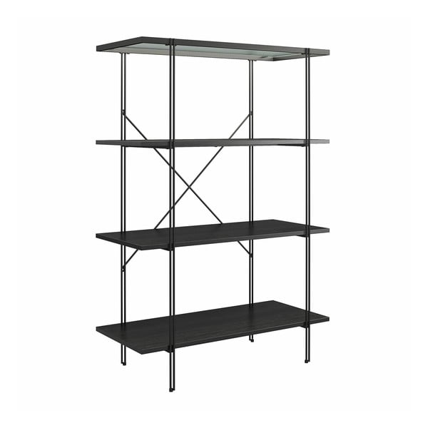 Melns grāmatplaukts ar ozolkoka imitāciju 79x117 cm Wainwright – Queer Eye-image-4