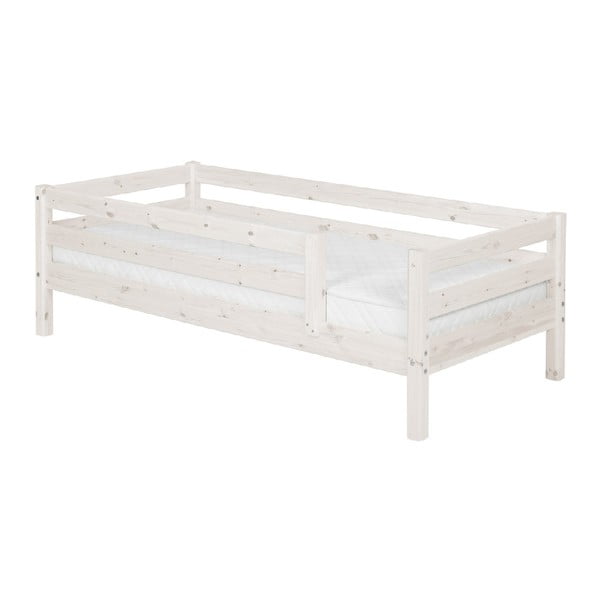 Balta bērnu gulta no priedes koka ar 3/4 ribām Flexa Classic, 90 x 200 cm