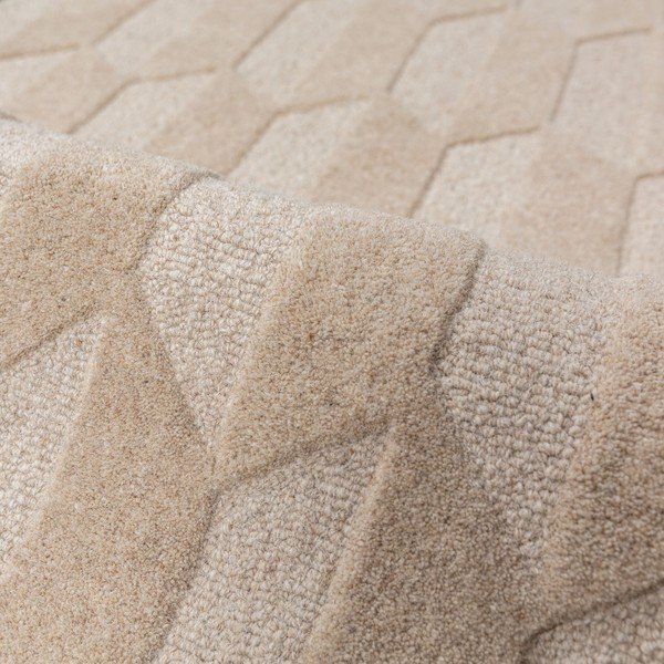 Dabīga toņa/zilganzaļš ar rokām darināts vilnas celiņa paklājs 60x230 cm Apex Border Wool – Flair Rugs-image-3