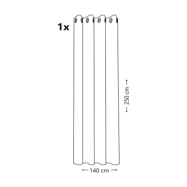 Rozā aizkars AmeliaHome Floris, 140 x 250 cm-image-2