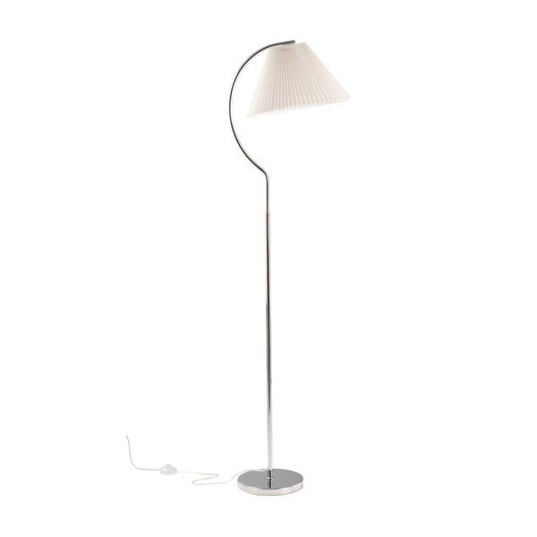 Balta/spīdīgas sudraba krāsas tekstila stāvlampa (augstums 165 cm) Celie – Jotex