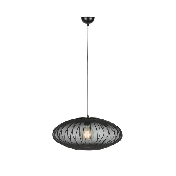 Melna piekaramā lampa ar auduma abažūru ø 60 cm Florence – Markslöjd