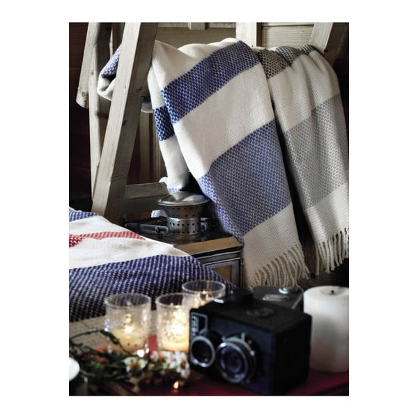 Balts un pelēks pleds ar kokvilnu Euromant Granite, 140 x 160 cm-image-4