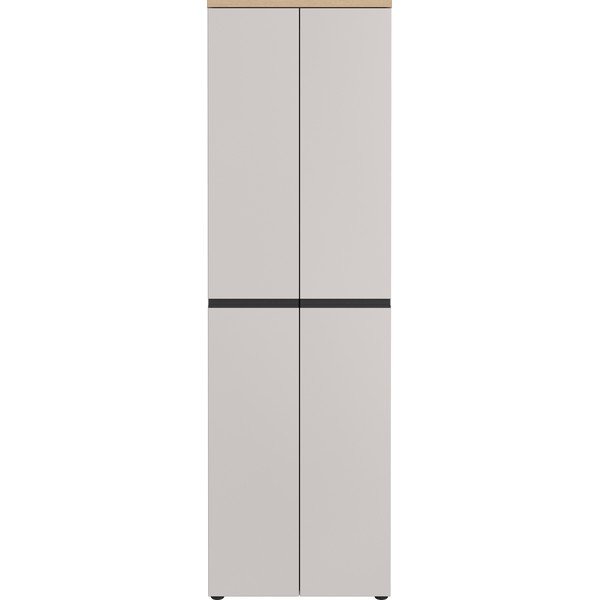Pelēkbēšs/gaiša dabīga toņa drēbju skapis 59x194x41 cm Cormano – Germania-image-4