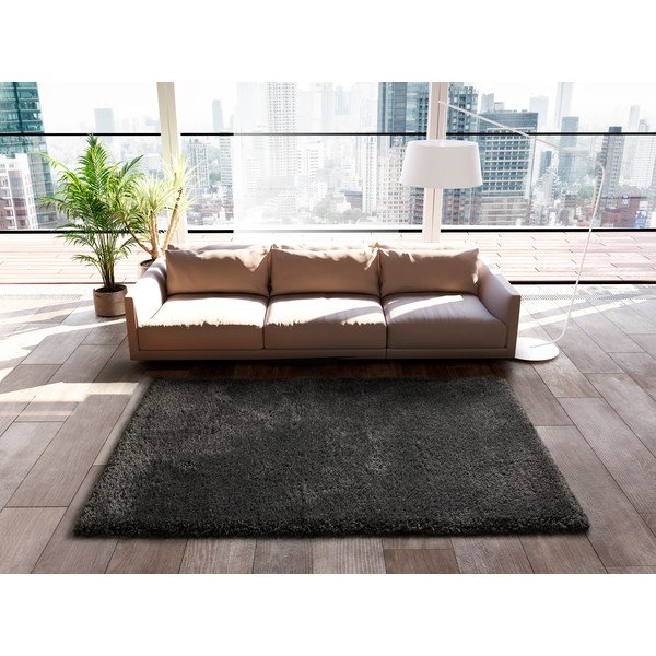Pelēks paklājs 110x60 cm Shaggy Reciclada – Universal-image-1