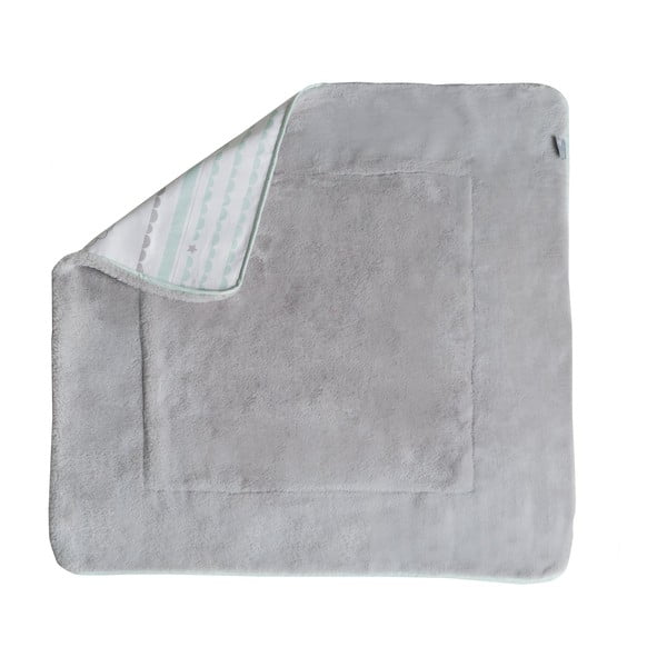 Balta/piparmētru zaļa mikroplīša bērnu sega 80x80 cm Happy Cloud – Roba-image-2