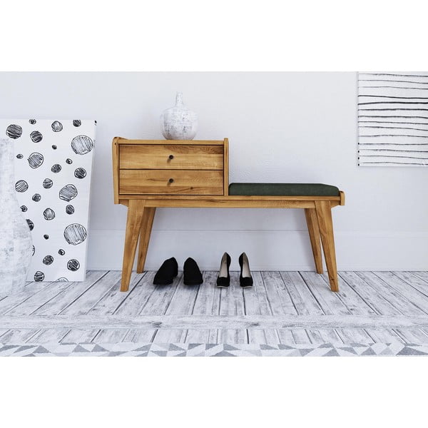 Ozolkoka sols ar atvilktnēm un zaļu sēdekli Retro – The Beds-image-2