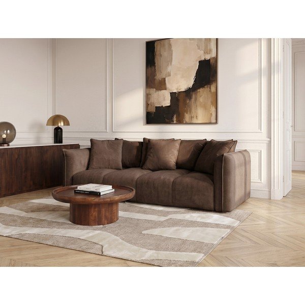 Brūns dīvāns no šenila auduma Harlem – Bobochic Paris-image-1