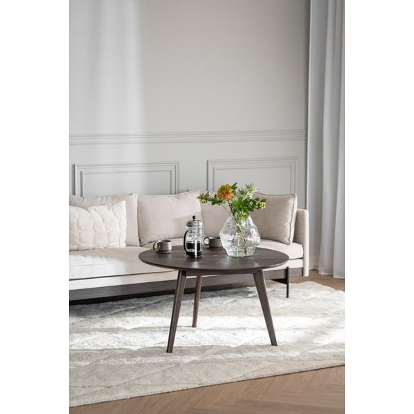 Tumši brūns žurnālgaldiņš ar ozolkoka imitāciju ø 90 cm Yumi – Rowico-image-2