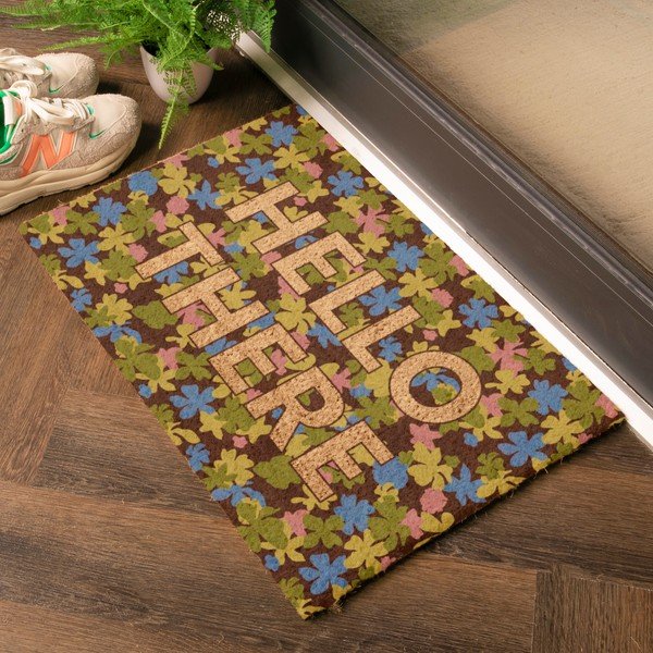Kokosšķiedras kājslauķis 40x60 cm Hello There – Artsy Doormats-image-1