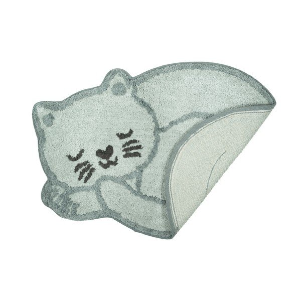 Gaiši zils kokvilnas bērnu paklājs 43x60 cm Sleeping Cat – Sass & Belle-image-1