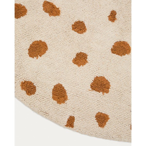 Krēmkrāsas mazgājams/ar rokām darināts kokvilnas bērnu paklājs ø100 cm Tandani – Kave Home-image-4