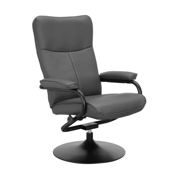 Pelēks relaksējošs atpūtas krēsls ar kāju balstu no ādas imitācijas Istad – Støraa-image-3