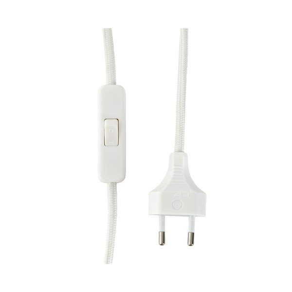 Balta/spīdīgas sudraba krāsas tekstila galda lampa (augstums 38 cm) Connie – Ellos Home-image-4