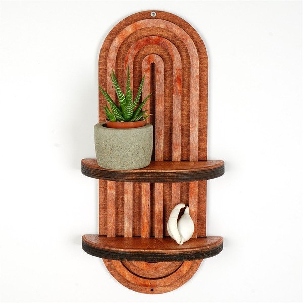 Gaiši sarkans daudzlīmeņu sienas plaukts 20 cm Raf – Kalune Design-image-1