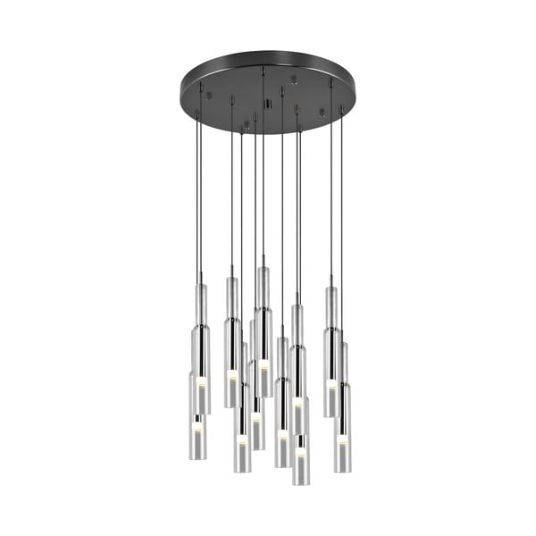 Melna/sudraba krāsas LED piekaramā lampa ar stikla abažūru ø 50 cm Lucent – Trio Select