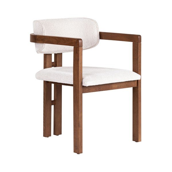 Balts ēdamistabas krēsls ar roku balstiem Toscana – Kalune Design