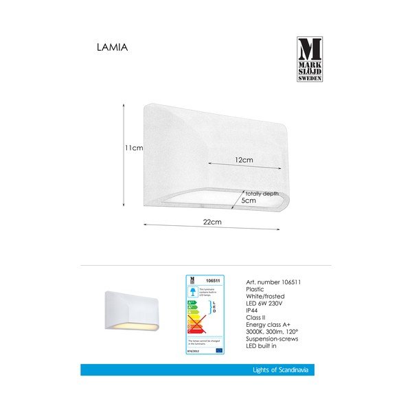 Balta sienas lampa Markslöjd Nikos-image-1