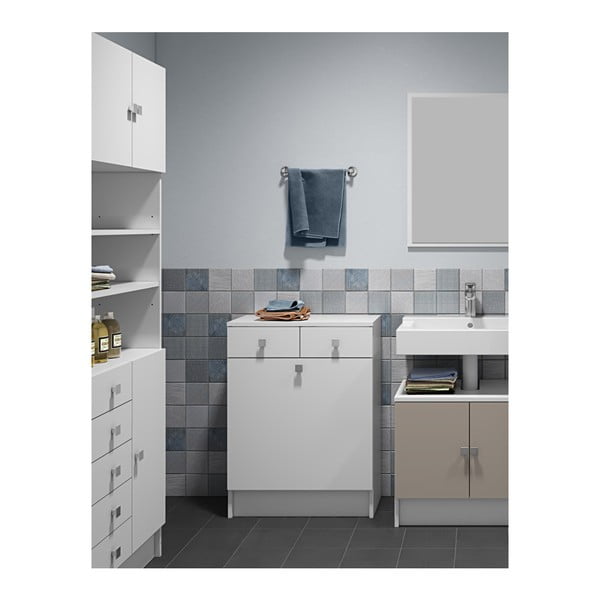 Balts vannas istabas skapītis veļas grozam Symbiosis Combi, platums 60 cm-image-3