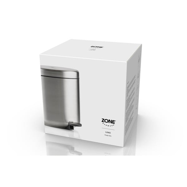 Matētas sudraba krāsas nerūsējošā tērauda atkritumu tvertne ar pedāli 4 l Ume – Zone-image-2