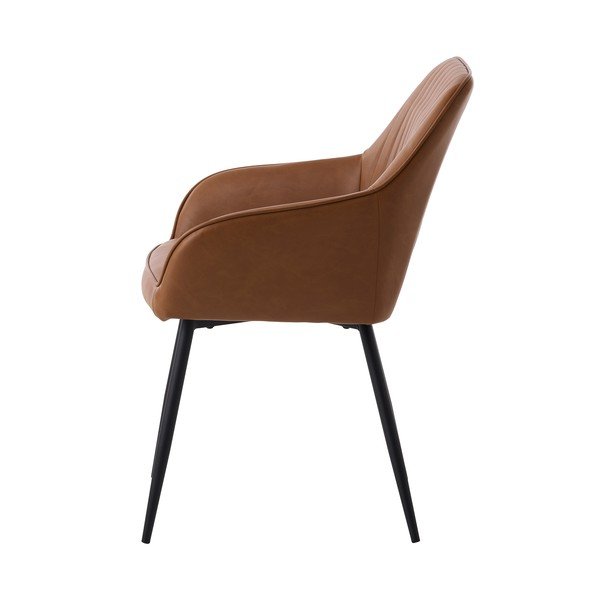 Brūni polsterēti ēdamistabas krēsli ar roku balstiem (2 gab.) Nolan Stripe – Unique Furniture-image-3