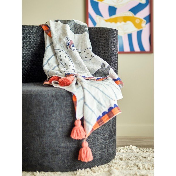 Pleds no kokvilnas maisījuma 130x155 cm Missy – Bloomingville-image-1