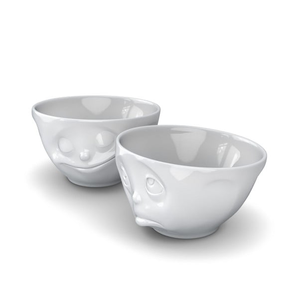 2 baltu porcelāna bļodu komplekts ar sejām 58products , tilpums 200 ml-image-3