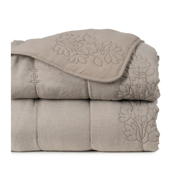 Pelēkbrūns stepēts gultas pārklājs 240x260 cm – Ixia