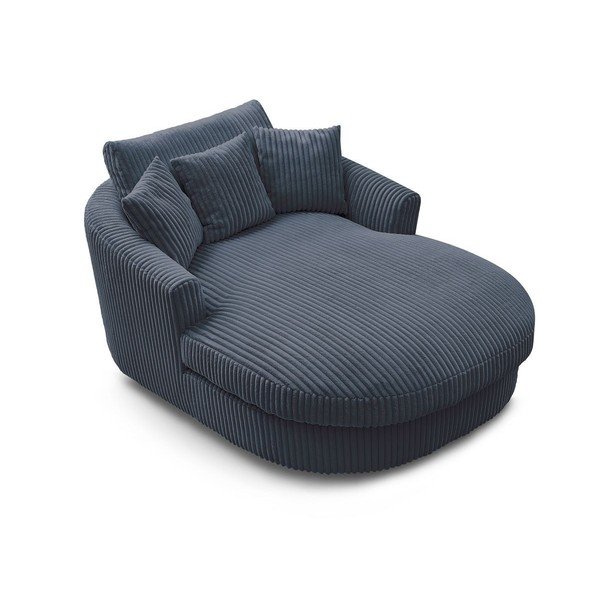 Tumši zils velveta atpūtas krēsls Belem – Bobochic Paris-image-4