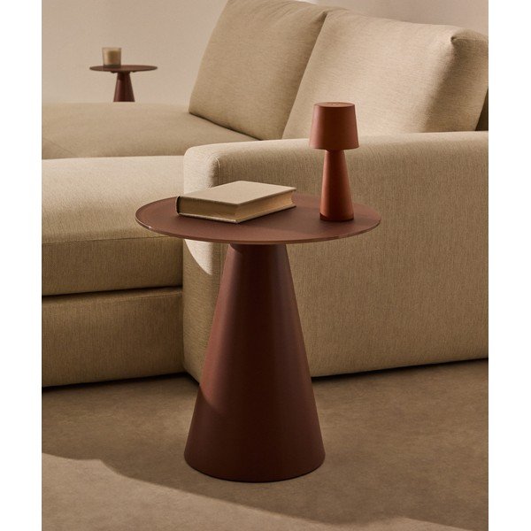 Apaļš sānu galdiņš ar stikla galda virsmu ø 50 cm Wilshire – Kave Home-image-1