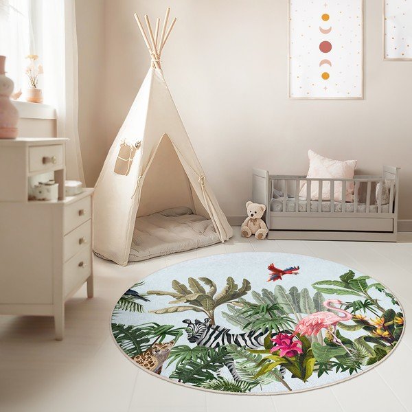 Mazgājams bērnu paklājs ø150 cm Jungle – Mila Home-image-1