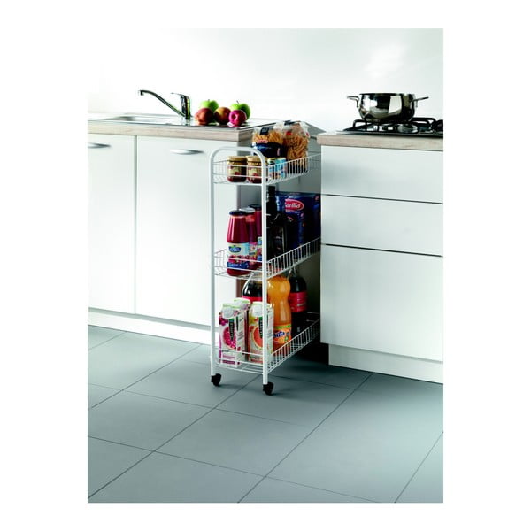 Trīs līmeņu pārvietojams vannas istabas plaukts Metaltex Laundry, 23 x 84 cm-image-2