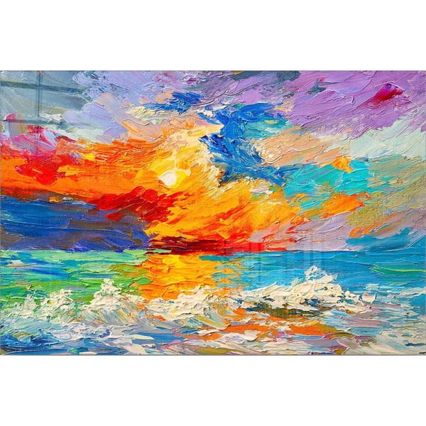 Stikla glezna 70x50 cm Abstract Sunset – Wallity