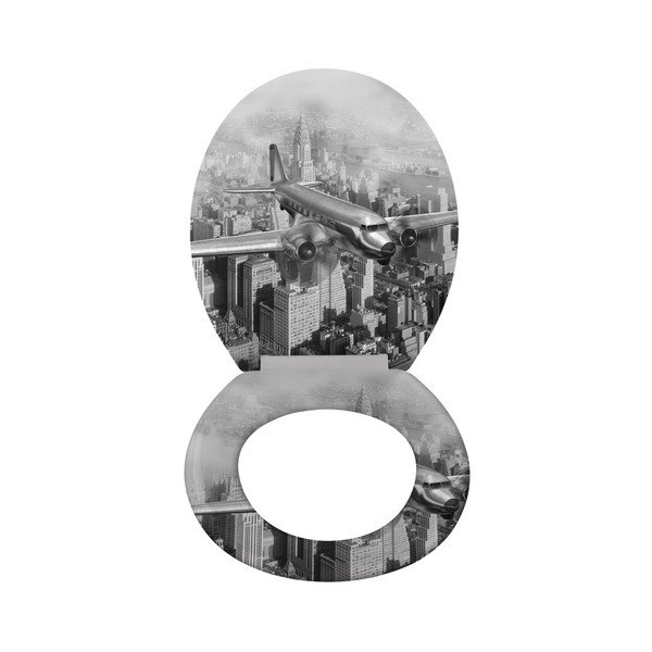 Tualetes poda sēdeklis ar vieglu aizvēršanu Wenko Old Time Plane, 45 x 37,5 cm-image-1