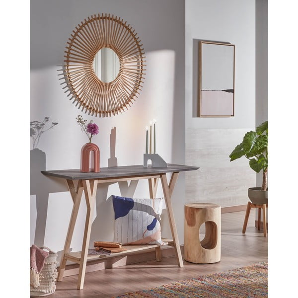 Mungura masīvkoka apaļš sānu galdiņš ø 30 cm Halker – Kave Home-image-1