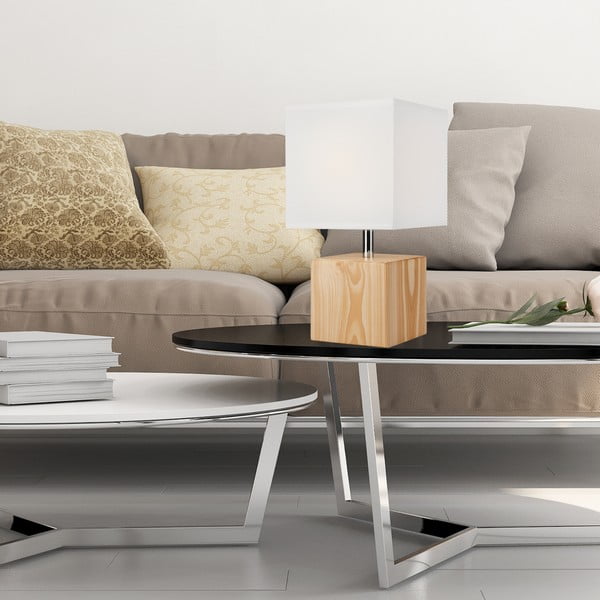 Gaiši brūna galda lampa ar auduma abažūru (augstums 29,5 cm) Natura – LAMKUR-image-2