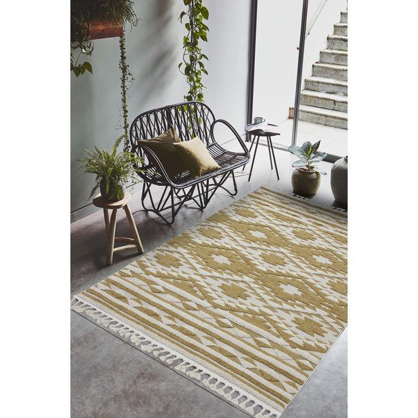 Dzeltens paklājs Asiatic Carpets Taza, 120 x 170 cm-image-1