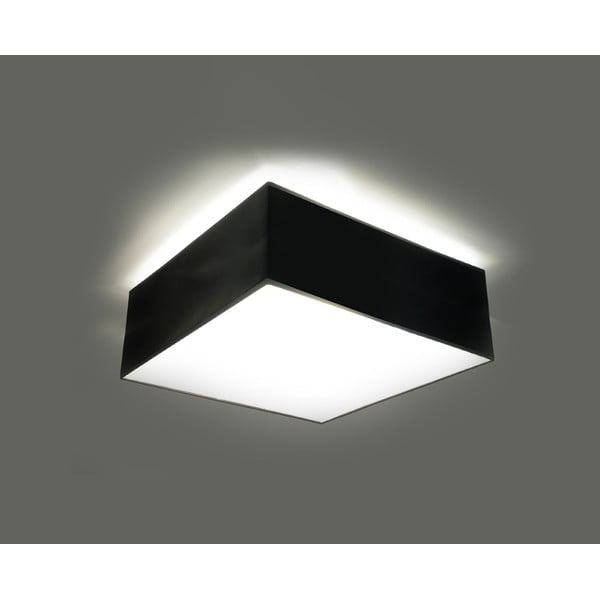 Melna griestu lampa 25x25 cm Mitra – Sollux-image-1