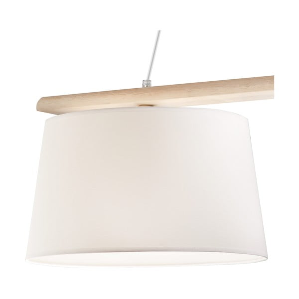 Gaiši brūna piekaramā lampa ar auduma abažūru ø 35 cm Aida – LAMKUR-image-4