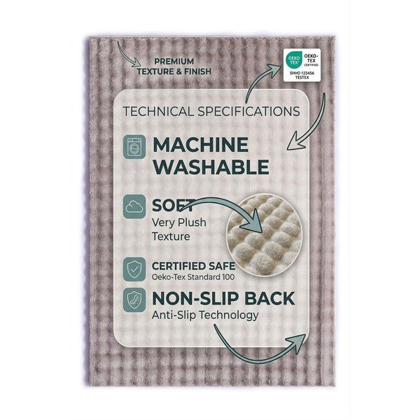 Bēšs mazgājams paklājs 150x230 cm Bubble Emarald – Mila Home-image-4