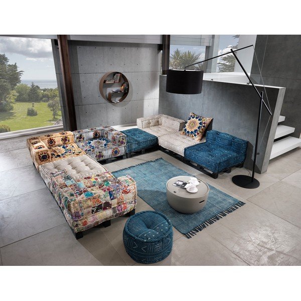 Balta/bēša modulārā dīvāna daļa (ar maināmu stūri) Yara – Tomasucci-image-1