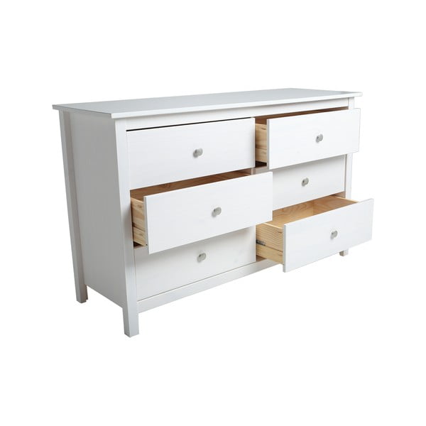 Balta priedes masīvkoka zema kumode 130x80 cm Berna – Marckeric-image-2